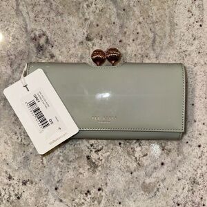 NWT Ted Baker Gray Wallet with Rose Gold Accents